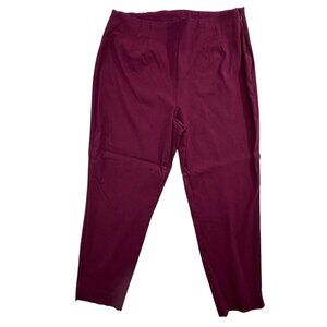 Time & True Hi Rise Stretch Skinny Trouser Pant Plum Office Preppy Womens 18